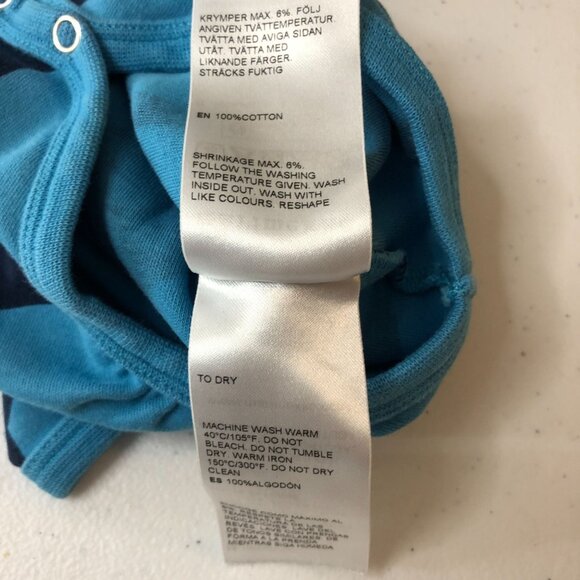 Marimekko Baby Vinde Unikko Boys Girls One Piece Geometric Polka Dot Blue 68 6M - Picture 4 of 4